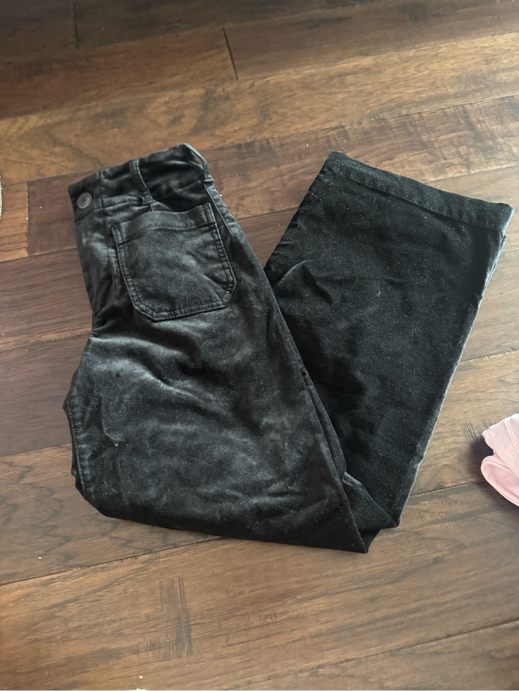 Anthropologie Black Velvet Wide-Leg Jeans